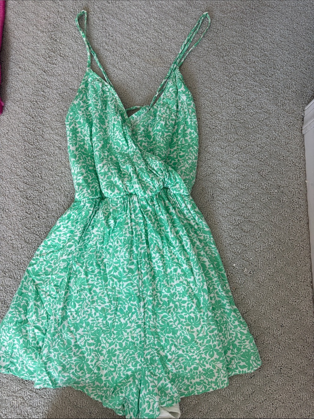 American Eagle Outfitters Green Floral Mini Dress